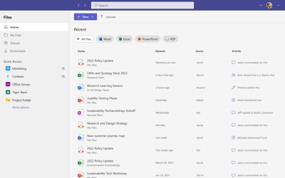 Nieuwe bestanden-app in Microsoft Teams